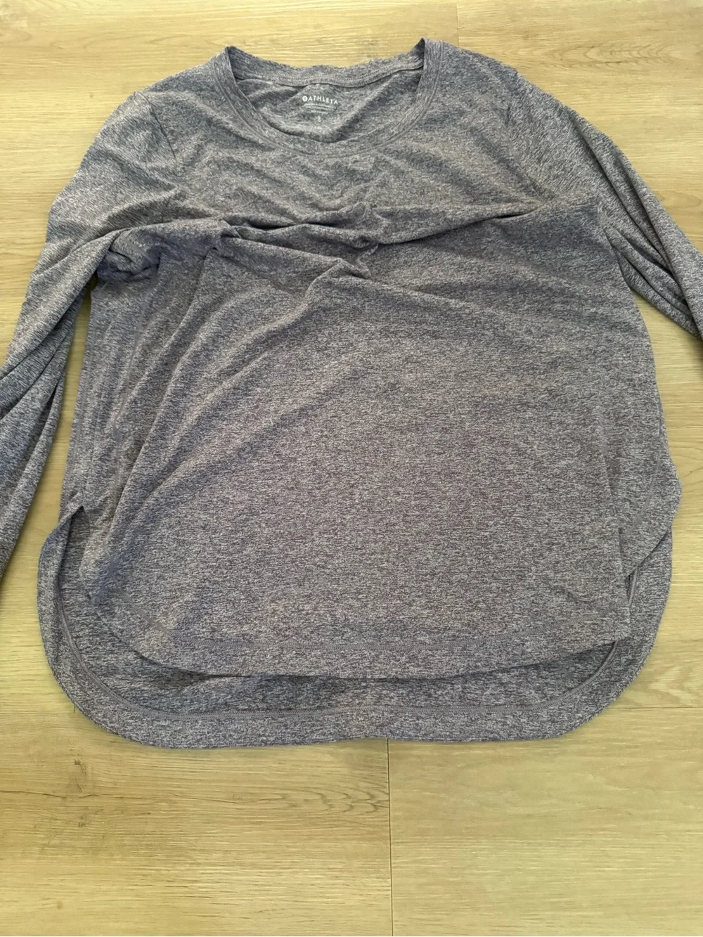 Athleta Long-Sleeve Crewneck Top in Heather purple/Gray size large